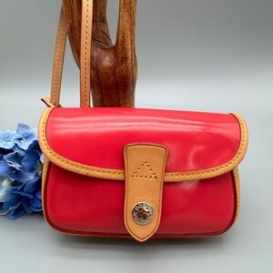 Dooney & Bourke Red and Tan Leather Wristlet